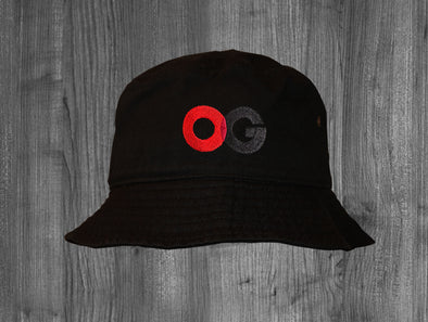 OG BUCKET HAT.  BLACK / BRED