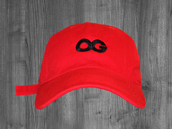 OG DAD HAT.  RED / BLACK