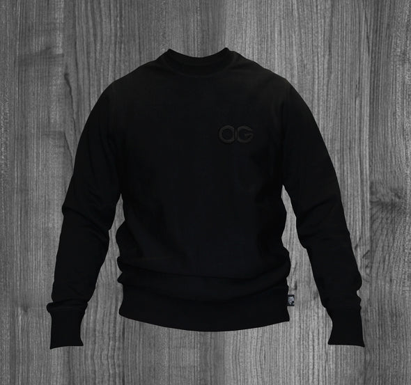OG CREW SWEATSHIRT.  ALL BLACK
