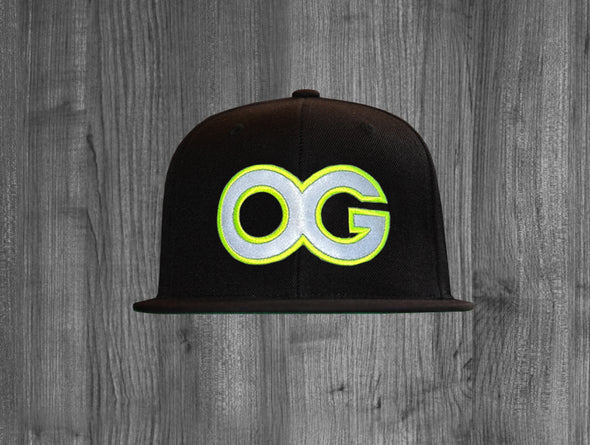 OG SNAP BACK.  BLACK / NEON & 3M