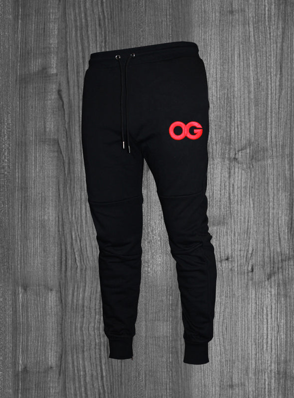 OG JOGGERS.  BLACK / RED