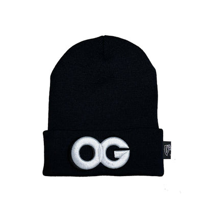 OG BEANIE.  BLACK / 3D WHITE