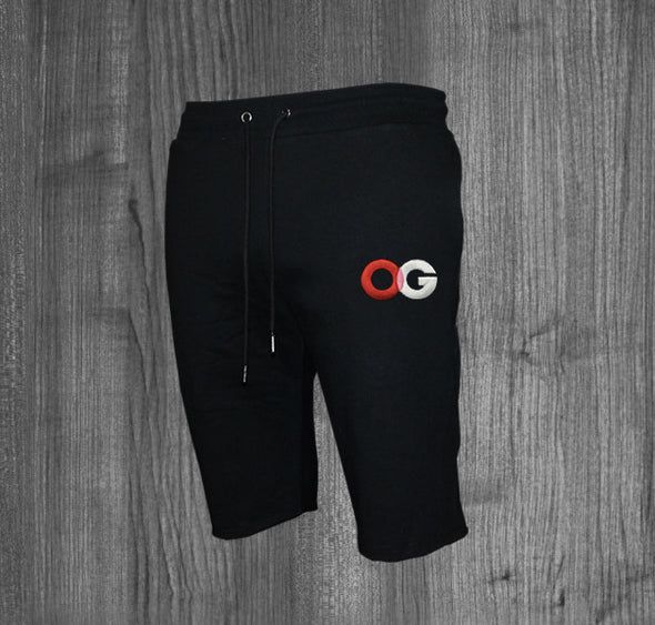 OG SHORTS.  BLACK / RED & WHITE