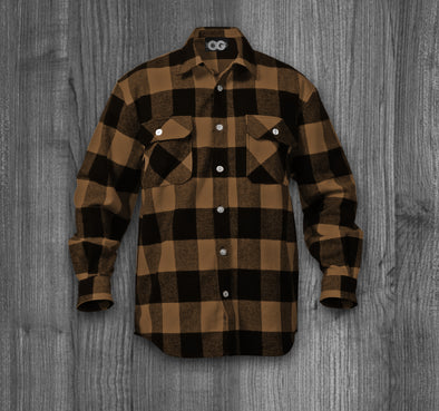 ENVIRONMENT OG FLANNEL.  BROWN & BLACK / WHITE