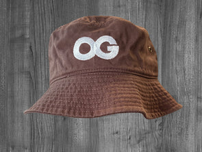 OG BUCKET HAT.  BROWN / WHITE