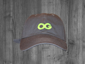 OG DAD HAT.  CHARCOAL / NEON YELLOW