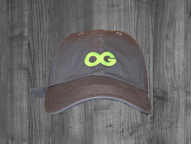 OG DAD HAT.  CHARCOAL / NEON YELLOW