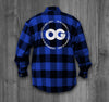 ENVIRONMENT OG FLANNEL.  ROYAL BLUE & BLACK / WHITE