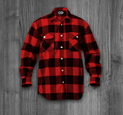 ENVIRONMENT OG FLANNEL.  RED & BLACK / WHITE