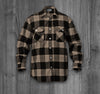 ENVIRONMENT OG FLANNEL.  BEIGE & BLACK / WHITE