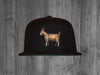 GOAT SNAP BACK.  BLACK /  RED & WHITE 23