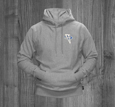 PENNY HOODY.  HEATHER GREY / ROYAL & WHITE