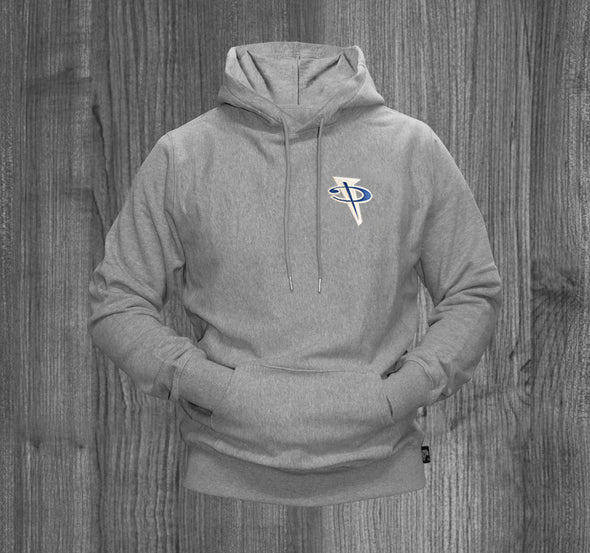 PENNY HOODY.  HEATHER GREY / ROYAL & WHITE