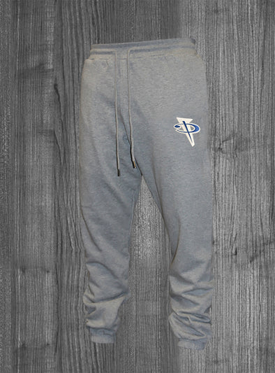 PENNY SWEATPANTS.  HEATHER GREY / WHITE & ROYAL