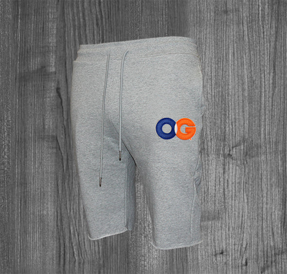 OG SHORTS.  HEATHER GREY / ROYAL & ORANGE