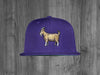 GOAT SNAP BACK.  PURPLE / WHITE & GOLD