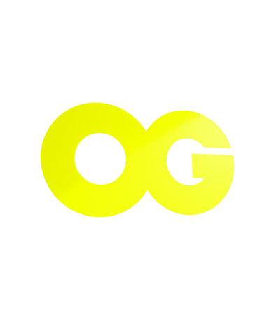 OG STICKER.  NEON YELLOW