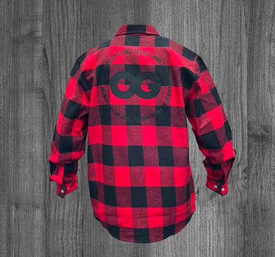 ENVIRONMENT OG FLANNEL.  RED & BLACK / BLACK