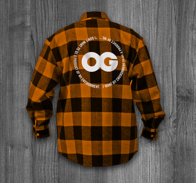 ENVIRONMENT OG FLANNEL.  ORANGE & BLACK / WHITE