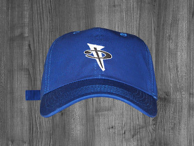 P DAD HAT.  ROYAL BLUE / WHITE & BLACK