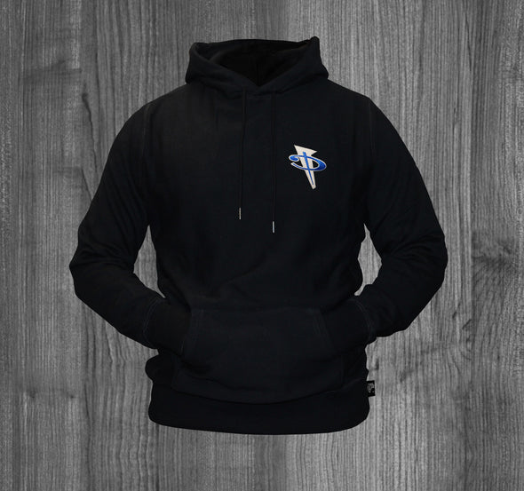 PENNY HOODY.  BLACK / ROYAL & WHITE