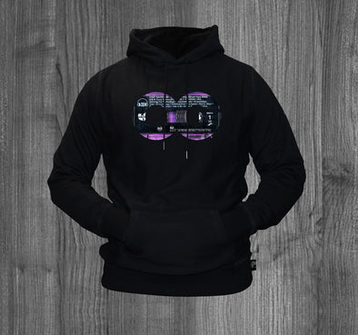 OG PURPLE TAPE HOODY.  BLACK
