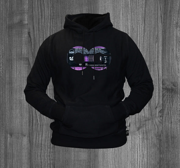 OG PURPLE TAPE HOODY.  BLACK