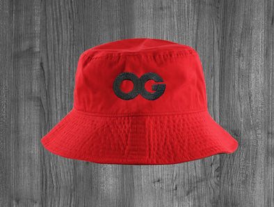 OG BUCKET HAT.  RED / BLACK