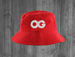 OG BUCKET HAT.  RED / WHITE