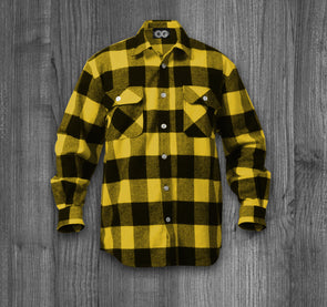 ENVIRONMENT OG FLANNEL.  YELLOW & BLACK / WHITE