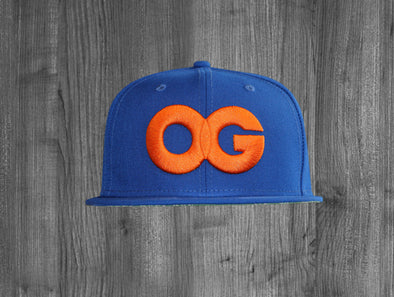 OG 59/50 FITTED HAT.  ROYAL BLUE / ORANGE