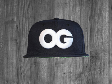 OG 59/50 FITTED HAT.  YANKEE BLUE/ WHITE