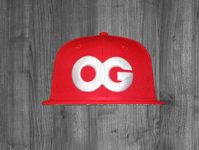 OG 59/50 FITTED HAT.  RED / WHITE